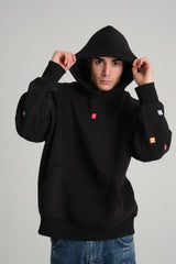 front view of Black Love Pixel Hoodie