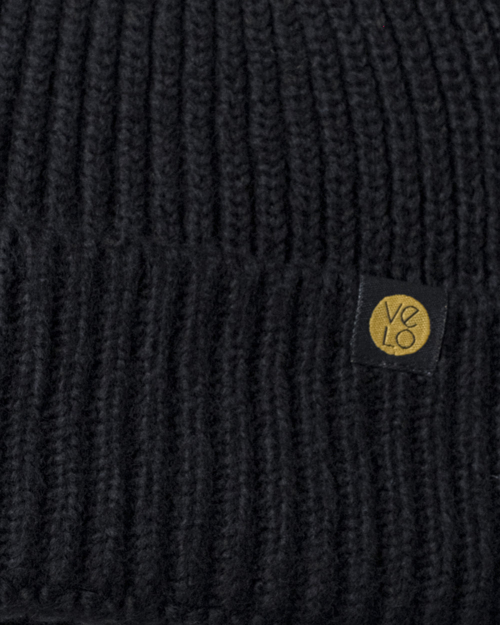 Close view of Black Lux Beanie