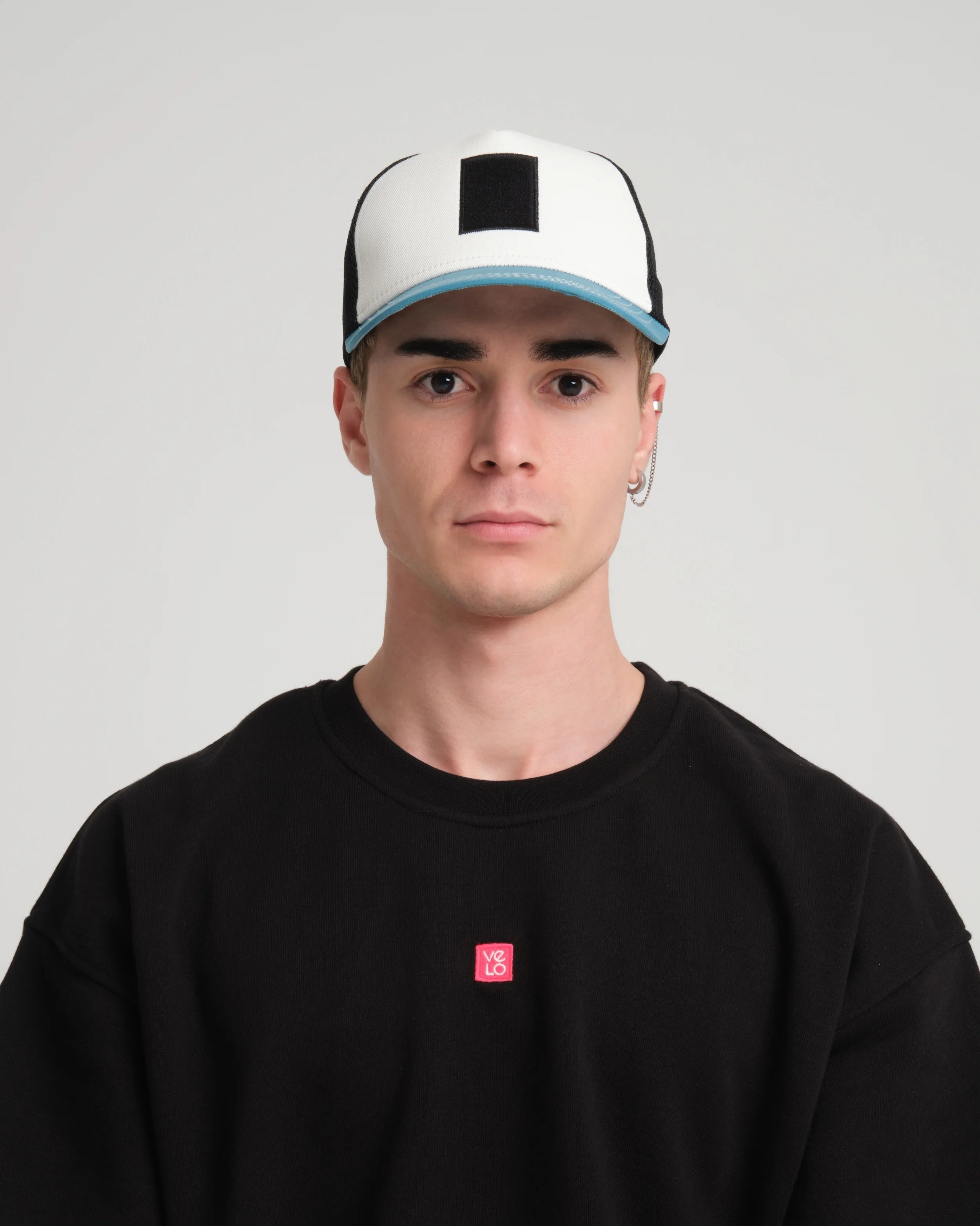 Blue Trucker Cap With Free Patch