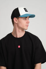 Blue Trucker Cap With Free Patch