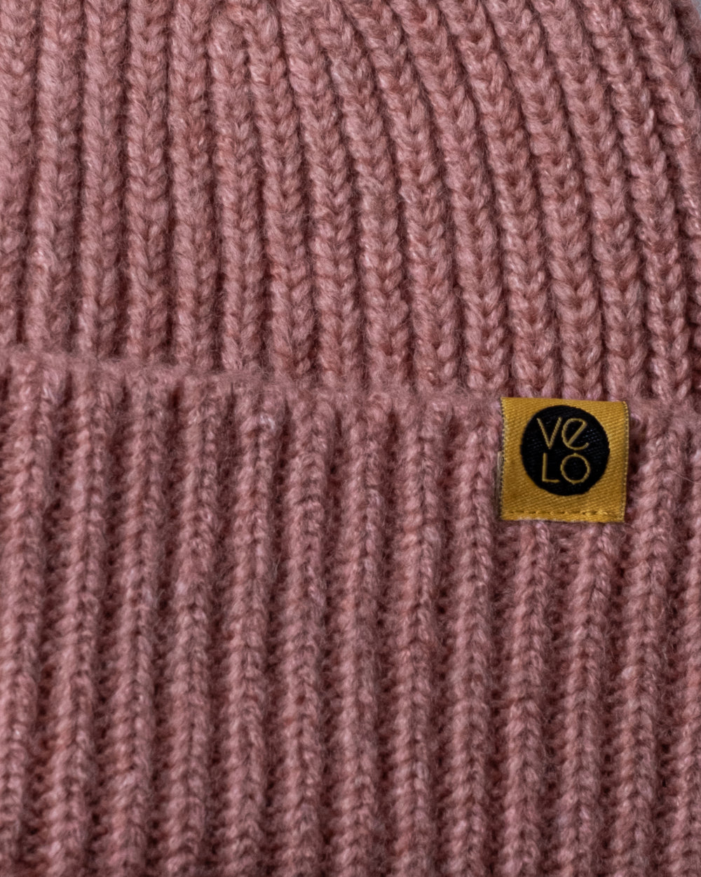 Close view of Blush Pink Lux Beanie