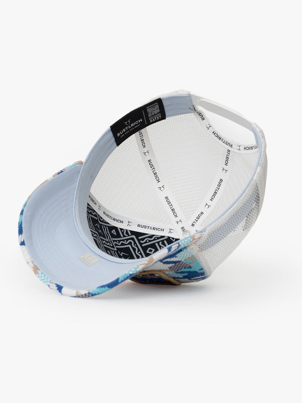 Born In Earth Blue Trucker Hat on a white background