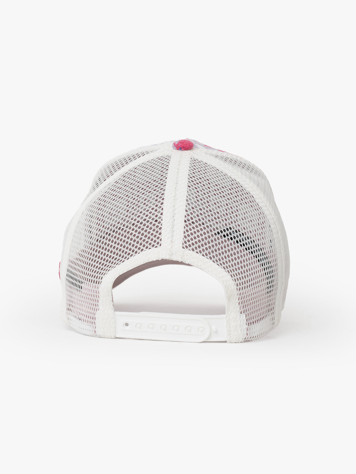 Back view of Born In Earth Pink Trucker Hat