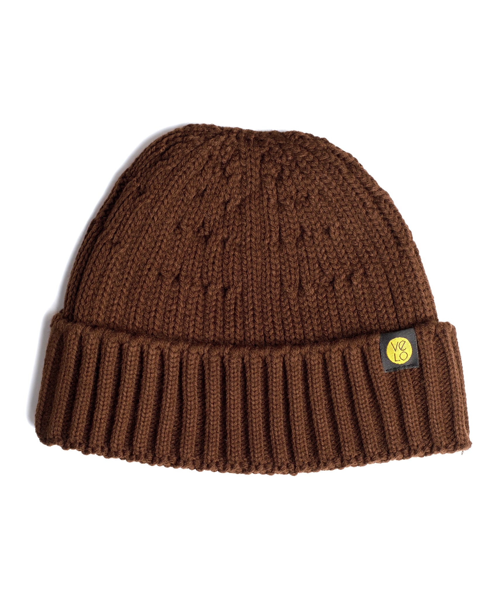 brown fisherman beanie on a white background