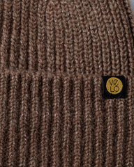 Close view of Brown Lux Beanie