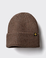 Brown Lux Beanie on a light gray background