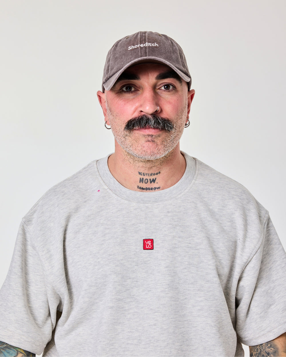 man wearing Shoreditch Brown Washed Cap