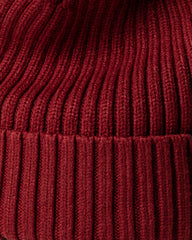 Close view of Burgundy Classic Beanie