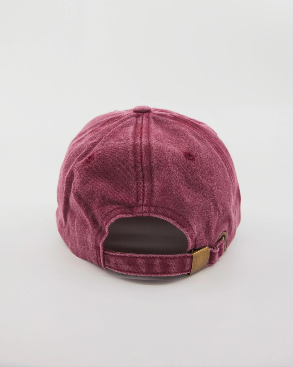 back view of Cute But Psycho Burgundy Washed Caps