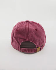 back view of Cute But Psycho Burgundy Washed Caps