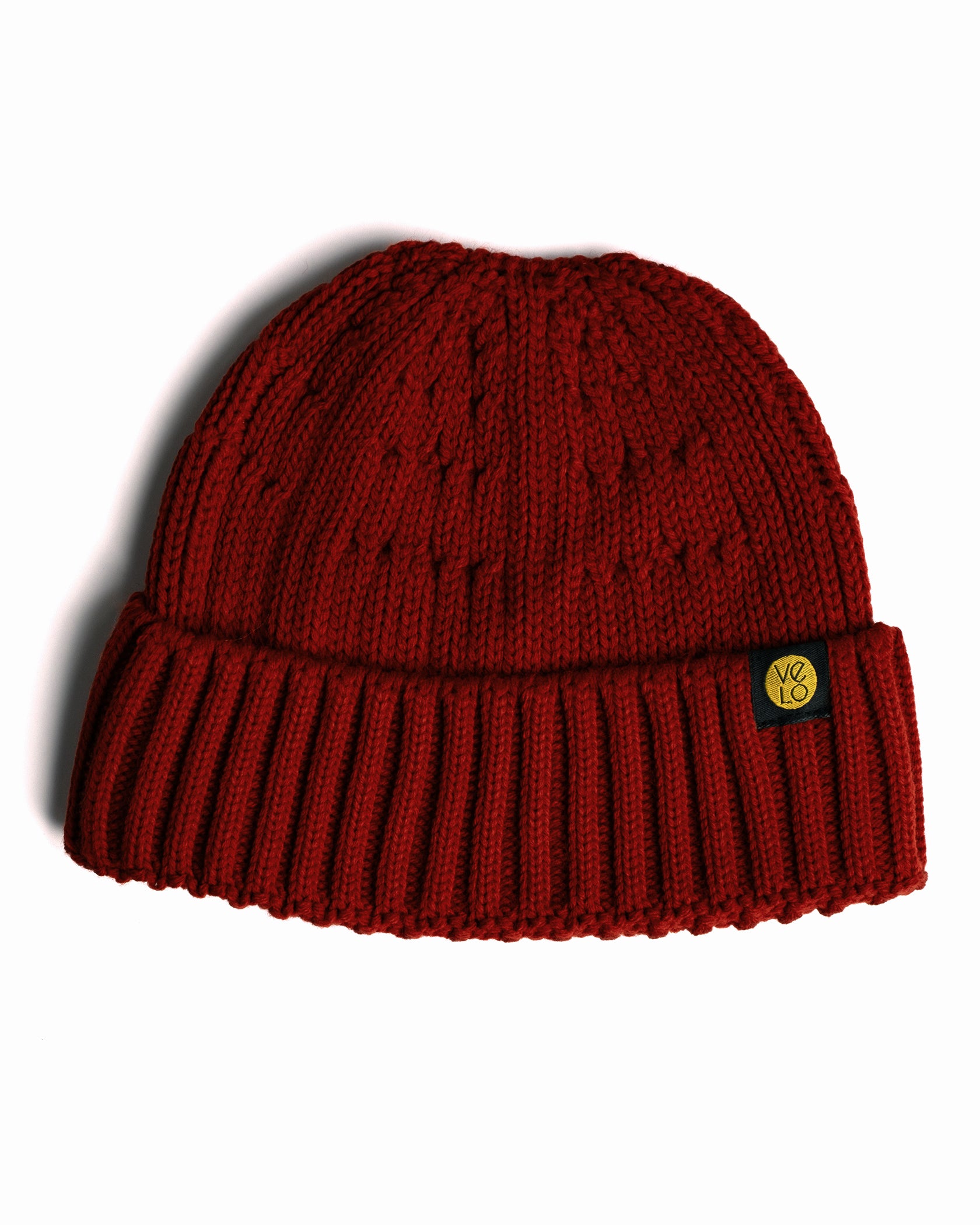 brgundy fisherman beanie product photo on a white background