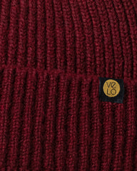 Close view of Burgundy Lux Beanie