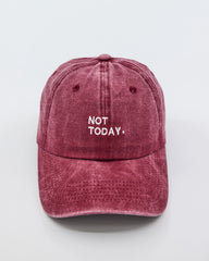 front view of Not Today Burgundy Washed Cap