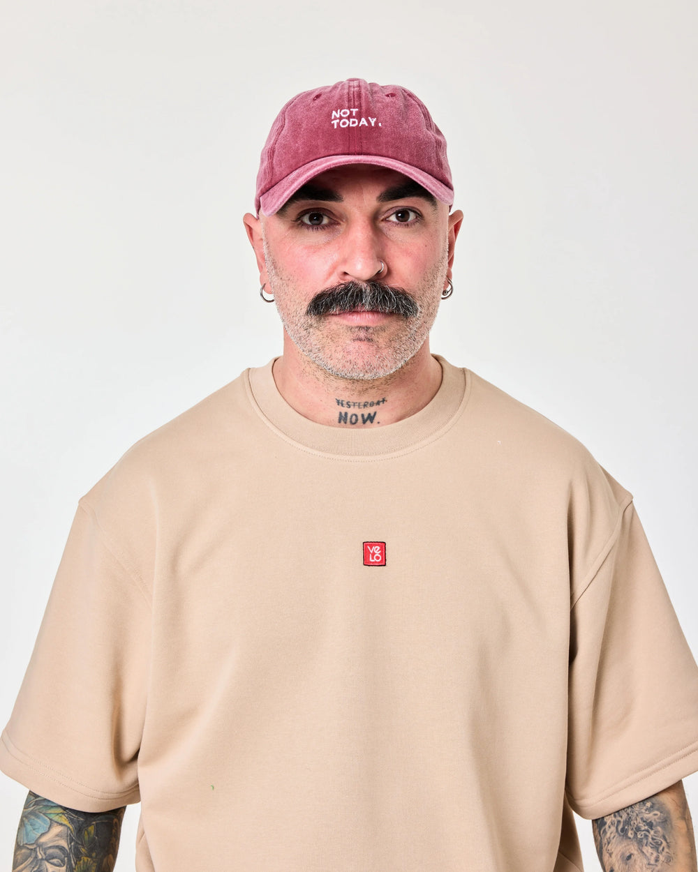 man wearing Not Today Burgundy Washed Cap