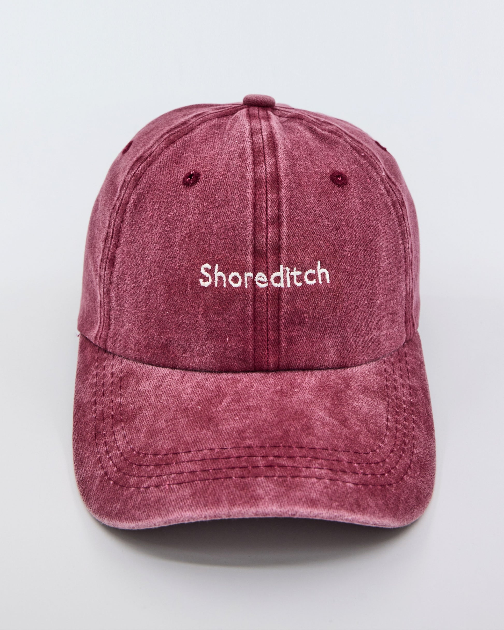 front view of Shoreditch Burgundy Washed Cap