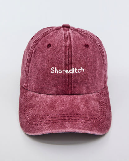 front view of Shoreditch Burgundy Washed Cap