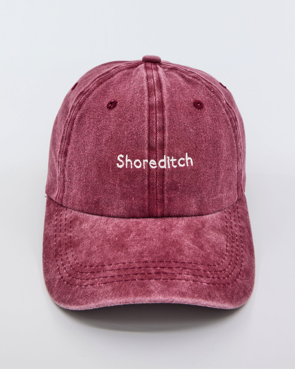 front view of Shoreditch Burgundy Washed Cap
