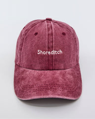 front view of Shoreditch Burgundy Washed Cap