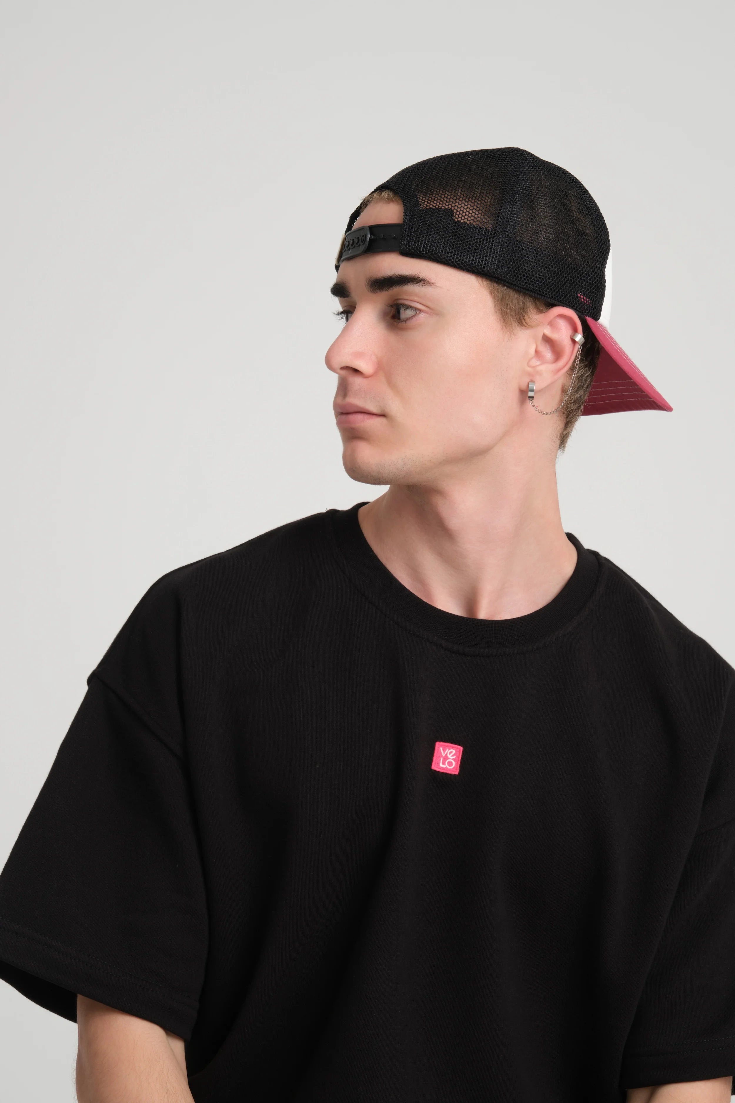 Burgundy Trucker Cap With Free Patch