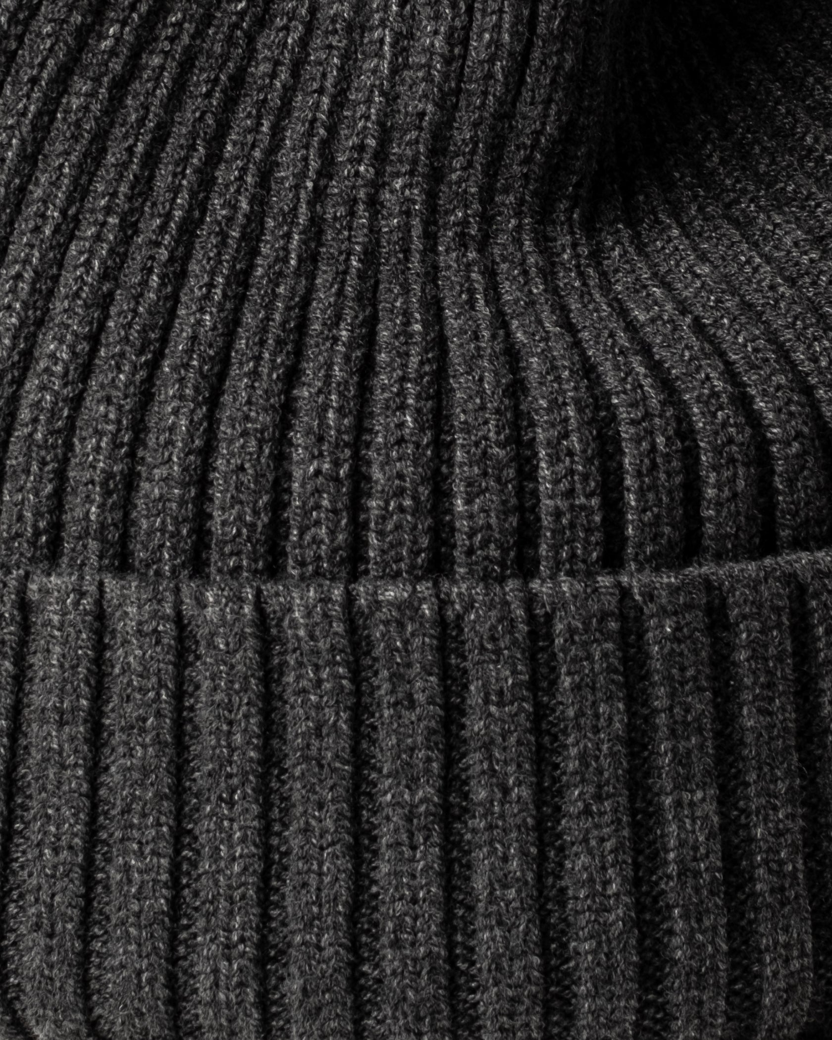 Close view of Charcoal Gray Classic Beanie