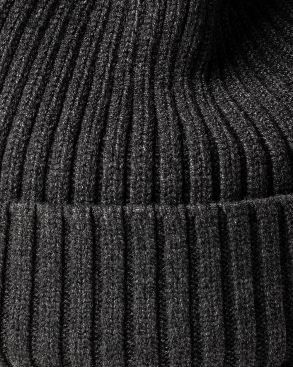 Close view of Charcoal Gray Classic Beanie