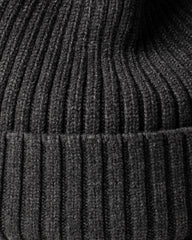 Close view of Charcoal Gray Classic Beanie
