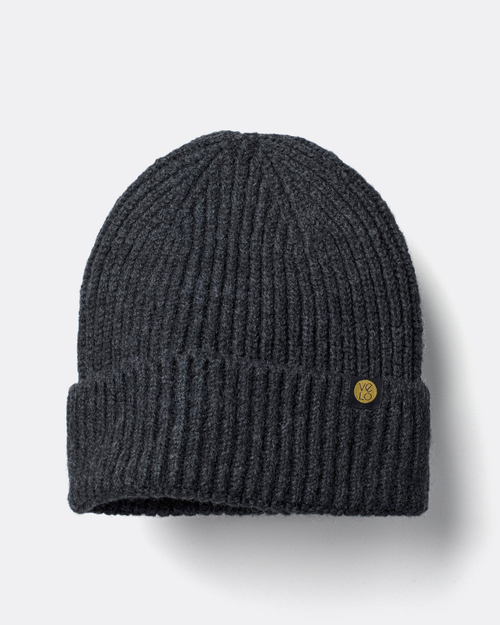 Charcoal Grey Lux Beanie on a light gray background