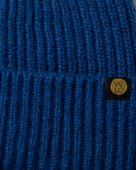 Close view of Cobalt Blue Lux Beanie