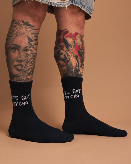 Cute But Psycho Black Socks