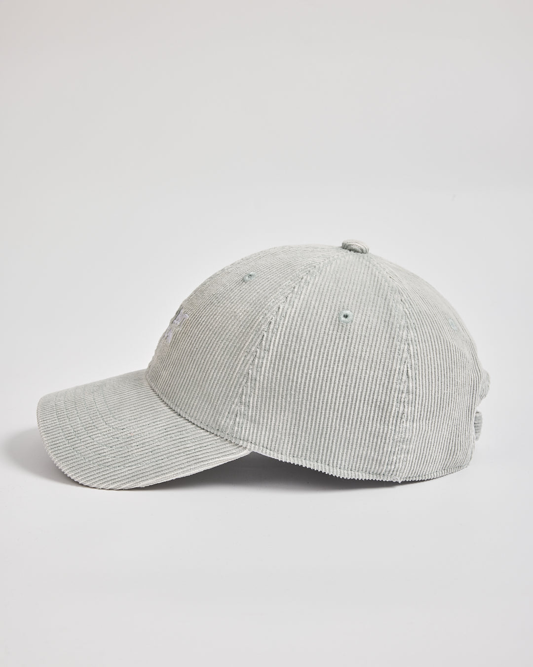 Cute But Psycho Light Grey Corduroy Cap on gray background