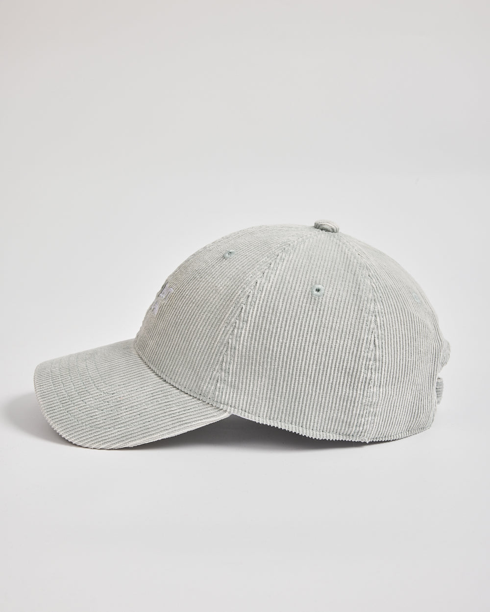 Cute But Psycho Light Grey Corduroy Cap on gray background