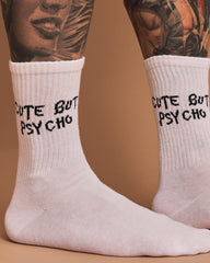 Cute But Psycho White Socks