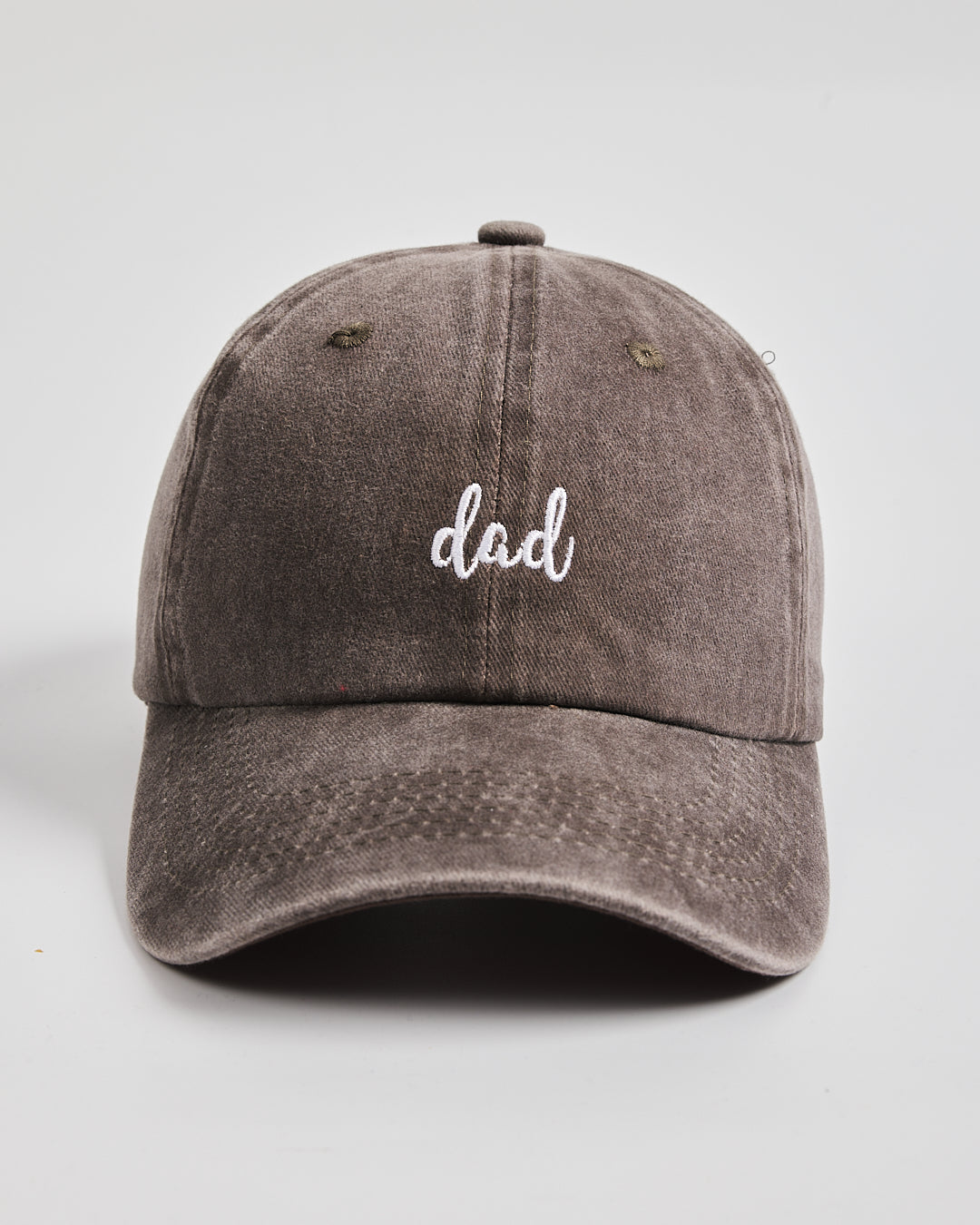 Front view of Dad Brown Washed Cap
