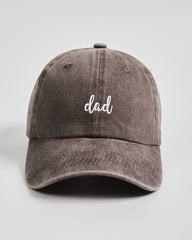 Front view of Dad Brown Washed Cap
