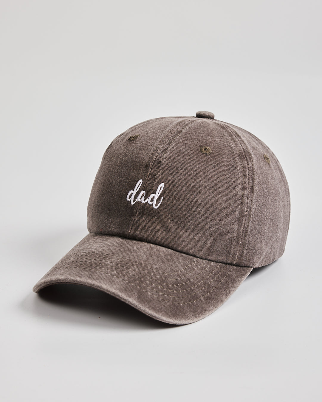 Side view of Dad Brown Washed Cap
