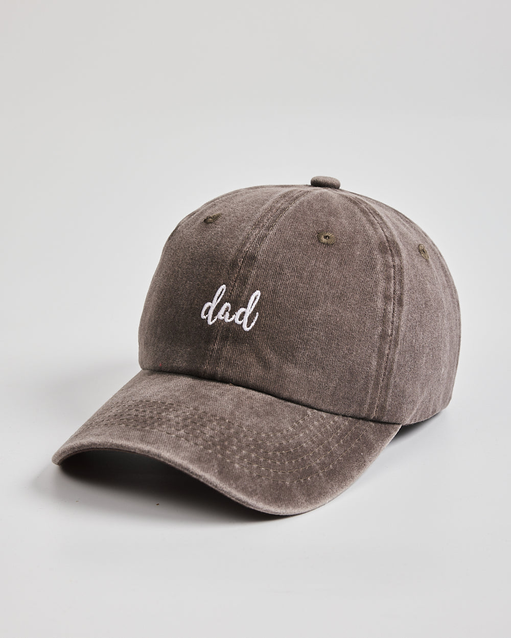 Side view of Dad Brown Washed Cap