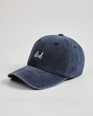 Side view of Dad Navy Washed Cap