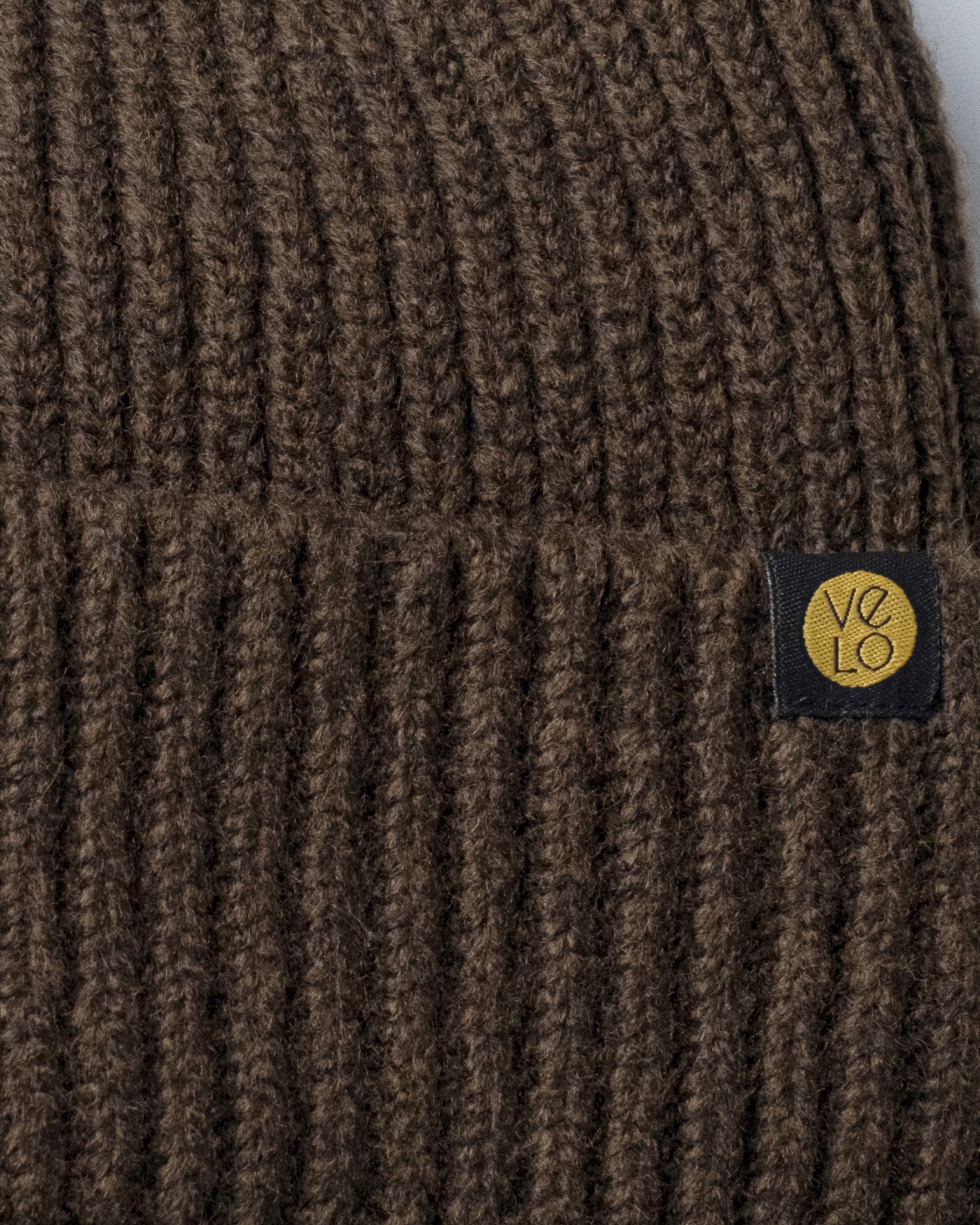 Close view of Dark Chocolate Lux Beanie