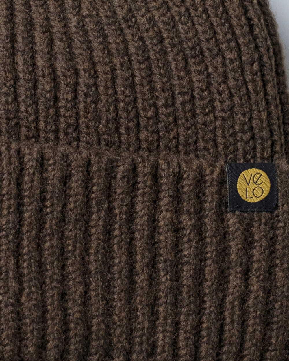 Close view of Dark Chocolate Lux Beanie