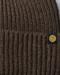 Close view of Dark Chocolate Lux Beanie