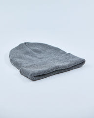 Gray beanie on a light gray background