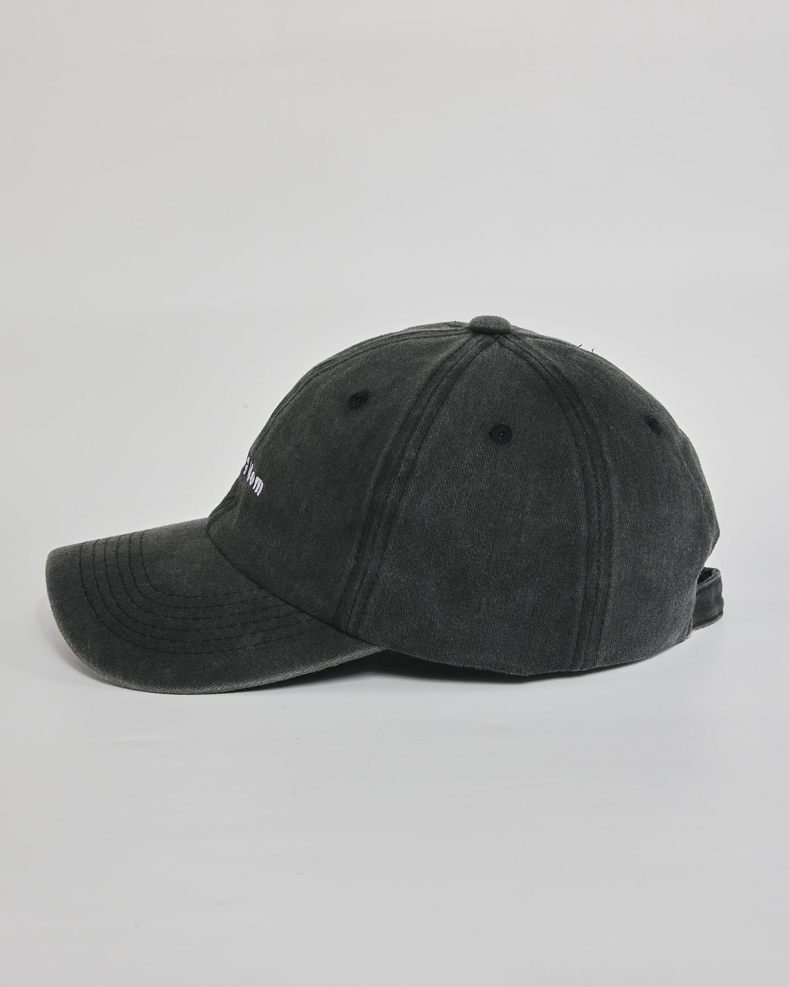 Dog Mom black washed cap - angled view