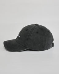 Dog Mom black washed cap - angled view