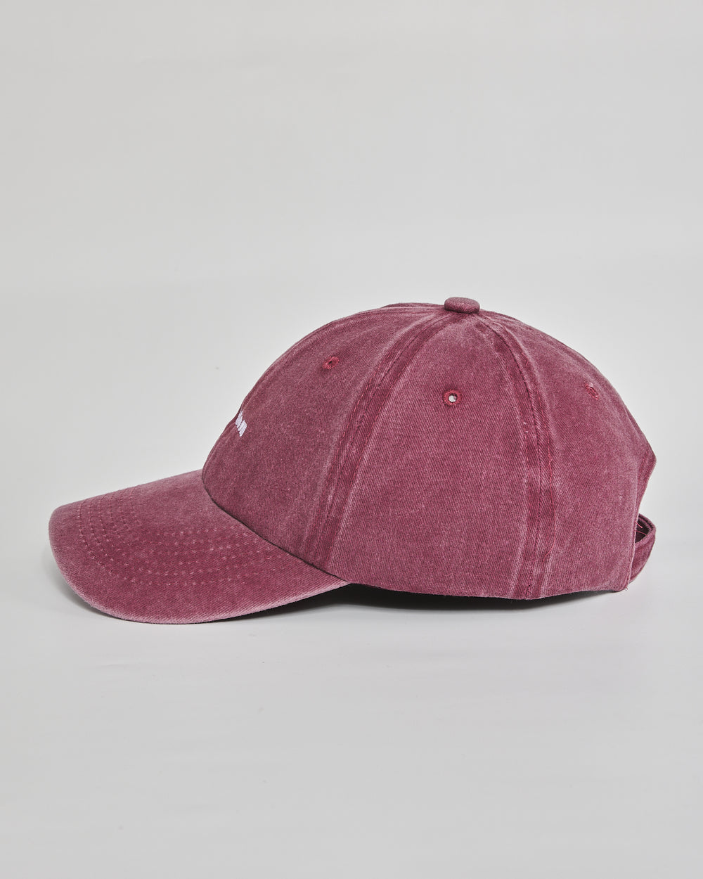 Dog Mom burgundy washed cap - angled view