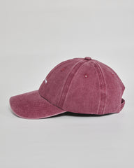 Dog Mom burgundy washed cap - angled view