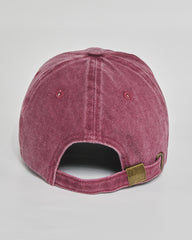 Dog Mom burgundy washed cap - back view