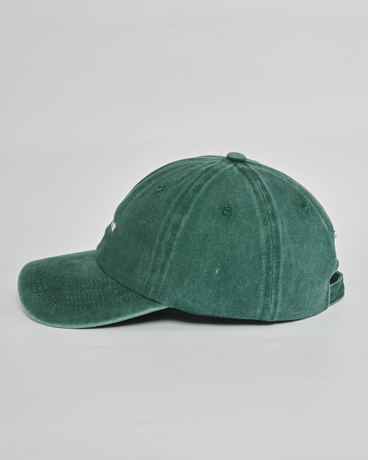 Dog Mom forest green washed cap - angled view