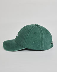Dog Mom forest green washed cap - angled view
