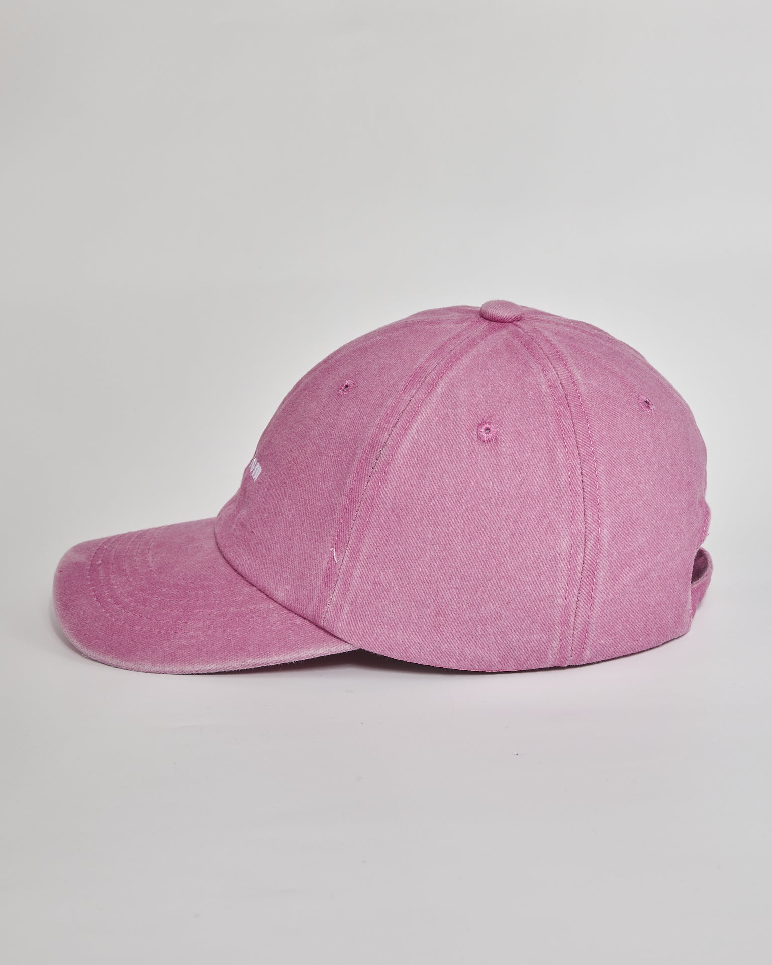 Dog Mom pink washed cap - angled view