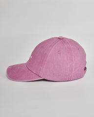 Dog Mom pink washed cap - angled view